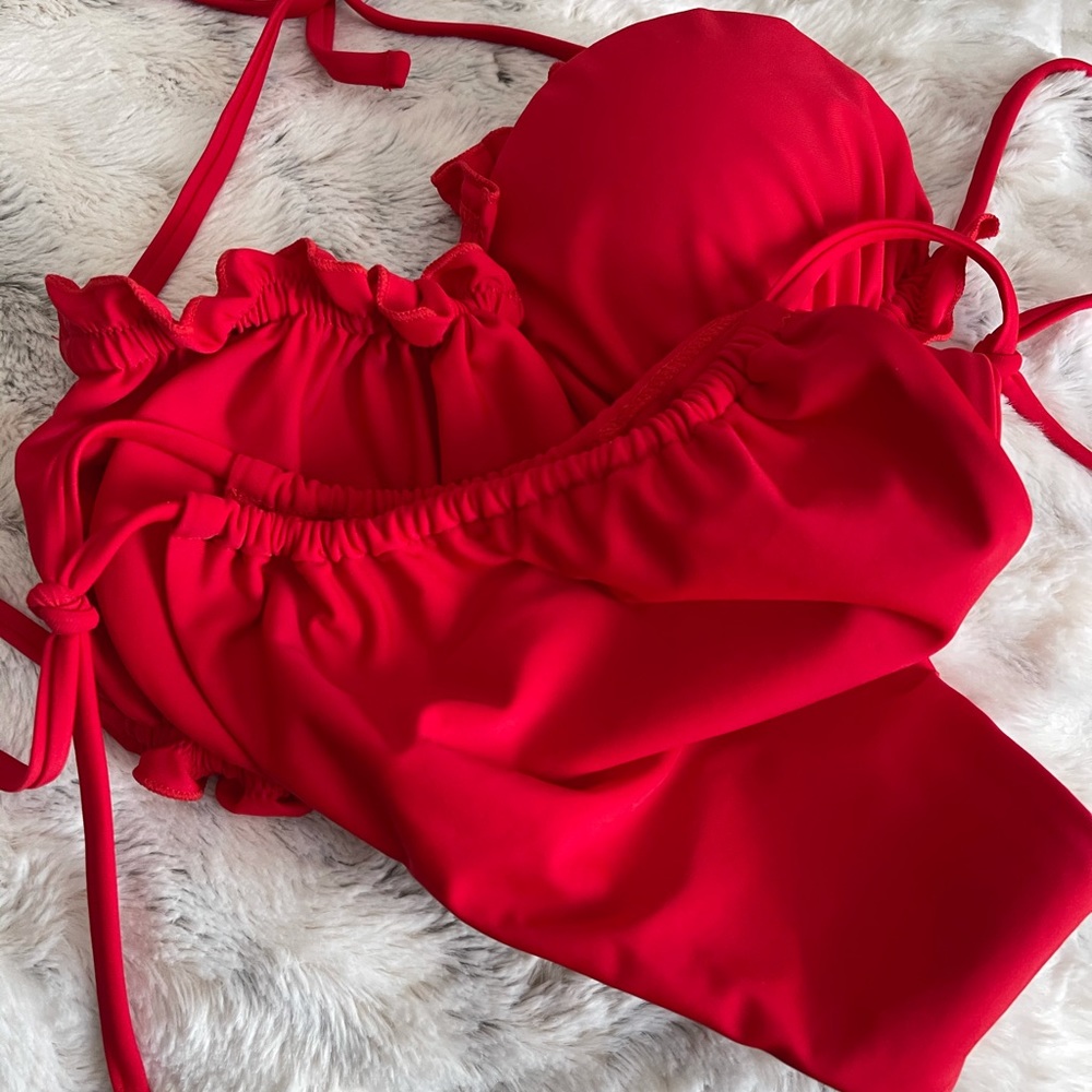 Ruffle red bandeau & bikini - Picture 5 of 6